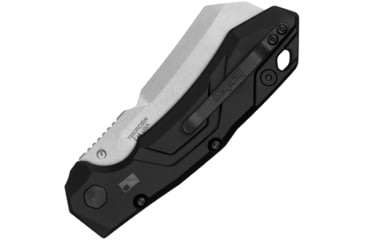 Image of Kershaw Launch 14 Automatic Folding Knife, 3.3in, CPM-154, Cleaver Blade, Stonewash Finish, Black Aluminum/Carbon Fiber Handle, 7850RDSW