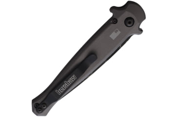 Image of Kershaw Auto Launch 8 Button Lock Automatic Folding Knife, 3.5in, CPM 154, Spear Point Blade, Damascus Steel, Black Anodized Aluminum Handle, 7150DAM