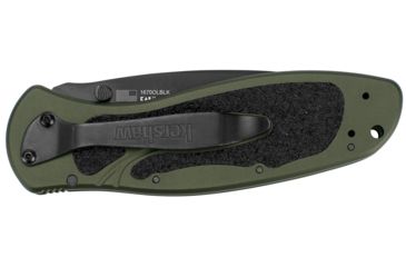 Image of Kershaw Blur Assisted Open Folding Knife,3.4in Sandvik 14C28N Black Steel Plain Blade,6061-T6 Anodized Olive Aluminum Handle w/Trac-Tec Inserts