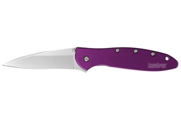 Image of Kershaw K.O. Leek, Purple 6061-T6 Anodized Aluminum Handle, Plain K1660PUR