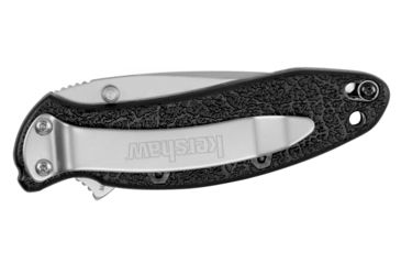 Image of Kershaw Scallion Assisted Opening Folding Knife, 2.4in, 420HC, Serrated Drop Point Blade, Glass-Filled Nylon, Black Handle, 1620ST