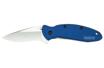 Image of Kershaw Scallion Assisted Opening Folding Knife, 2.4 in, 420HC, Drop Point Blade, 6061-T6 Aluminum, Navy Blue Handle, 1620NB