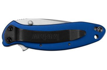Image of Kershaw Scallion Assisted Opening Folding Knife, 2.4 in, 420HC, Drop Point Blade, 6061-T6 Aluminum, Navy Blue Handle, 1620NB