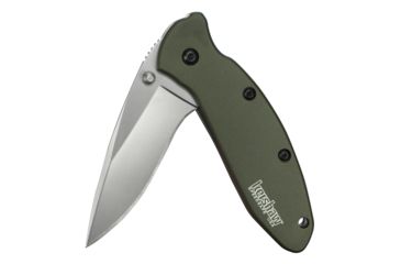 Image of Kershaw K.O. Scallion, Olive Anodized Aluminum Handle, Plain Edge K1620OL