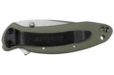 Image of Kershaw K.O. Scallion, Olive Anodized Aluminum Handle, Plain Edge K1620OL