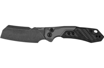 Image of Kershaw Launch 14 Automatic Folding Knife, 3.3in, CPM 154, Cleaver Blade, Black Oxide BlackWash, Black Aluminum/Carbon Fiber Handle, 7850
