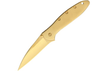 Image of Kershaw Leek A/O Gold Folding Knife, 3 gold DLC coated Sandvik 14C28N stainless blade, Gold DLC coated stainless handle, KS1660G