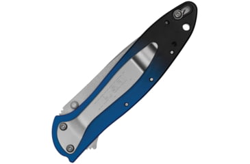 Image of Kershaw Leek SW Blue Magna Cut A/O Folding Knife, 4in Closed, 3in Stonewash CPM Magnacut Stainless Steel Blade, Blue/Black Gradient Aluminum Handle, 1660GBLU
