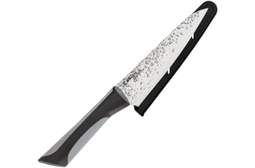 Image of Kershaw Luna Utility Knife, 11.25in Overall, 6in Hammered 1.4116 Stainless Blade, Black/Gray Rubberized Synthetic Handle, AB7084