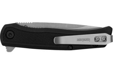Image of Kershaw Outfield, Folding Knife, Assisted Opening, 2.8" Clip Point, Plain Edge, 4Cr14 Blade Steel, 6.42" Overall Length, Liner Lock, Stone Washed Finish, Silver, Black Glass Filled Nylon Handle, 1428
