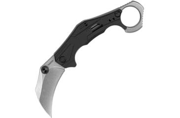 Image of Kershaw Outlier Assisted Opening Folding Knife, 2.63 in, Stonewash 8Cr13MoV Stainless Steel, Hawkbill Blade, Glass-Filled Nylon, Black Handle, 2064SW
