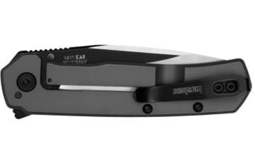 Image of Kershaw Thermal EDC Assisted Opening Folding Knife, 2.95in, 8Cr13MoV Steel, Drop Point Plain Satin/Black Oxide Blade, Stainless Steel, Gray PVD Handle, 1411