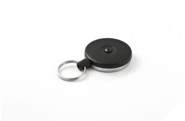 Image of Key-Bak 481B-HDK Industrial Retractable Reel w/ 48in Kevlar Cord, 8oz Retraction, Black Front, Plain Back, Split Ring 0481-804