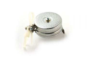 Image of Key-Bak 481LS-Twin Industrial Dual Retractable Reel w/ 48in Stainless Steel Cable, Bracket Mount, Chrome Front, Large Swivels, Zip Tie 0481-036