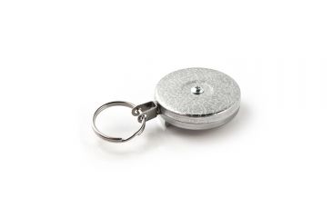 Image of Key-Bak 483-HD Retractable Reel w/ 48in Stainless Steel Cable, Chrome Front, 1.75in Steel Belt Loop, 8oz Retraction, Split Ring 0483-001