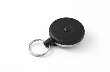 Image of Key-Bak 485B-HDK Retractable Reel w/ 48in Kevlar Cord, Black Front, Steel Belt Clip, 8oz Retraction, Split Ring 0485-823