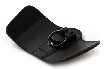 Image of Key-Bak 8718 Key Silencer w/ Locking Removable Key Holder, 2.25in Belt Loop, Black Smooth Non-Textured Leather 0308-718