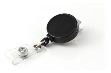 Image of Key-Bak Retract-A-Badge ID 5-Pack Retractable Reel w/ 36in Cord, Swivel Bulldog Clip, Vinyl ID Strap, Black 0200-232