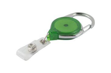 Image of Key-Bak Retract-A-Badge ID Carabiner 5-Pack Retractable Reel w/ 36in Cord, Twist-Free ID Strap, Translucent Green 0200-739