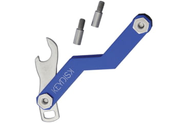 Image of KeyDisk KeyDisk Mini Gun Blue, 3in Overall, Comes With 10 Rubber Spacers And A Set Of Extenders, Bottle Opener/Key Fob Attachment, SS Screws, Capacity 8 Keys, KYD003