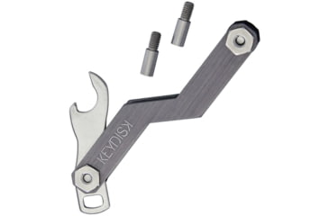 Image of KeyDisk KeyDisk Mini Gun Metal Gray, 3in Overall, Comes With 10 Rubber Spacers And A Set Of Extenders, Bottle Opener/Key Fob Attachment, SS Screws, Capacity 8 Keys, KYD002