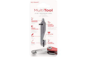 Image of KeySmart KeySmart MultiTool 5-in-1 Keychain Tool, Stainless, KS823-SS