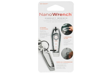 Image of KeySmart Nano Wrench, 2, SS, Set Of Wrenches Plus A Functioning Screwdriver, Wrench Sizes #8, #10, 1/4, M4, M5, And M6, Fits On Keyring, KS802-SS
