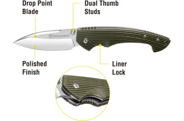 Image of Kilimanjaro Gear Firma Folding Knife,3.2in Plain Blade,OD Green Handle KJ910016