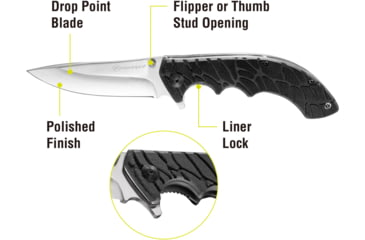 Image of Kilimanjaro Gear Makazi Folding Knife,3.8in, Black G10 Handle,Plain Blade KJ910059