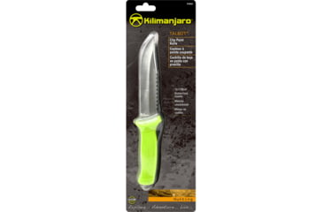 Image of Kilimanjaro Gear Talbot Fixed Blade Knife,5.8in,Green Rubberized Handle,Clip Point Plain Blade KJ910044