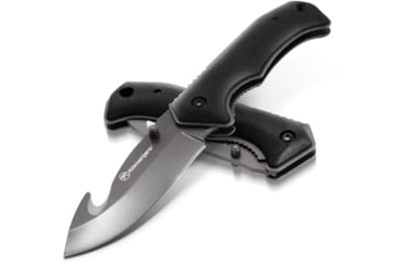 Image of Kilimanjaro Gear Victus Folding Knife,3.5in w/ Gut Hook, Black Handle, Black Plain KJ910049