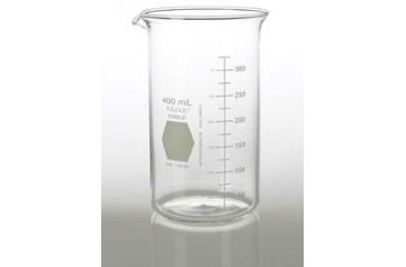 Image of Kimble/Kontes KIMAX Brand Berzelius Beakers, Tall Form, Graduated, Borosilicate Glass 14030 400 With Pouring Spout