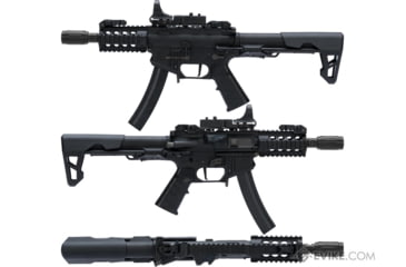 Image of King Arms / Eagle Force PDW 9mm SBR Airsoft AEG Rifle, Shorty, Black, KA-AG-229-BK