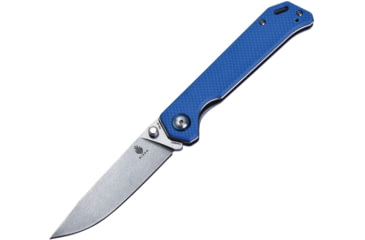 Image of Kizer Cutlery Begleiter Linerlock Blue Folding Knife, 3.63in Stonewash Vg-10 SS Blade, Blue G10 Handle, Thumb Stud, Pocket Clip, V4458A3