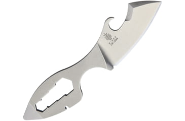 Image of Kizer Cutlery Crocotool, 4.25in Overall, Small Blade L Bottle Opener L Can Opener L Hex/Bit Driver L Wire Cutter L Pry Bar, Satin S35Vn SS Construction, Black Kydex Neck Sheath, T111