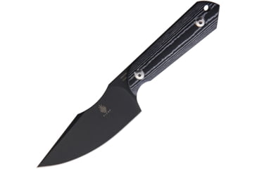 Image of Kizer Cutlery Harpoon Fixed Blade Knife, 4 black coated 1095HC steel blade, Black and white G10 handle, 1040