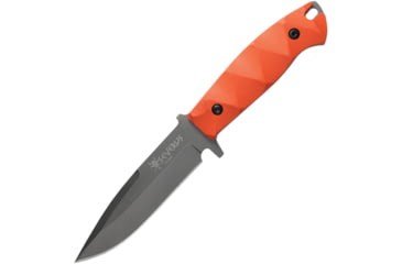 Image of Kizlyar Severus Fixed Blade D2 Org Knife, 5 stonewash finish D2 tool steel blade, Orange sculpted G10 handle, KK0145