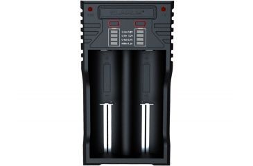 Image of Klarus K2 2-bay USB Smart Charger with LED Indicator for Li-ion, NiMh and NiCd Batteries, Black, KLARUS-K2