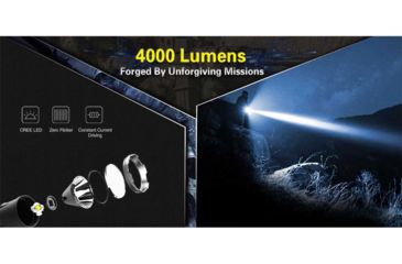 Image of Klarus XT21X 1 x 21700 CREE XHP70.2 P2 LED Tactical Flashlight, 4000 Lumens, Black, XT21X