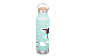 Image of Klean Kanteen 20oz Insulated Classic Bottle w/ Bamboo Cap, Snow, 1010926