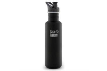 Image of Klean Kanteen Classic w/ Sport Cap 3.0, 27oz, Shale Black, Black, 18/8 Stainless Steel, Polyprop, KK-43281