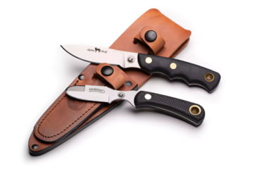 Image of Knives of Alaska Alpha Wolf/Muskrat Combo Fixed Blade Knives, 3in/2.25in, Magnacut Stainless Steel, Drop Point/Round Tip Blade, Suregrip, Black, 00374FG