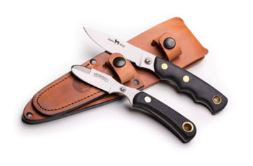 Image of Knives of Alaska Alpha Wolf/Muskrat Combo Fixed Blade Knives, 3in/2.25in, Magnacut Stainless Steel, Drop Point/Round Tip Blade, Suregrip, Black, 00374FG