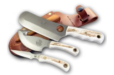 Image of Knives of Alaska Brown Bear, Light Hunter, Cub Bear Combo, Stag Handle, Natural 00031FG