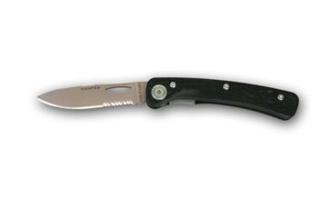 Image of Knives of Alaska Featherlight Hunter D2 Serrated Folding Knife, Suregrip Handle w/Clip, Black 00906FG