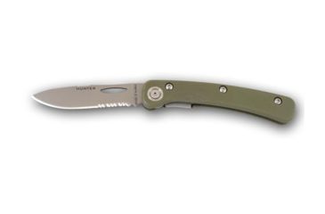 Image of Knives of Alaska Featherlight Hunter Serrated Knife, G-10 OD Handle, Olive Drab 00393FG