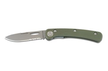 Image of Knives of Alaska Featherlight Hunter Serrated Knife, G-10 OD Handle, Olive Drab, 00393FG