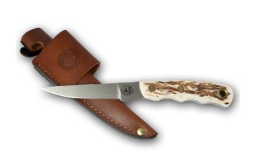 Image of Knives of Alaska Jeager D2 Fixed Blade Knife, Stag Handle, Natural 00115FG