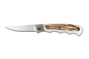 Image of Knives of Alaska Jeager D2 Fixed Blade Knife, Stag Handle, Natural, 00115FG