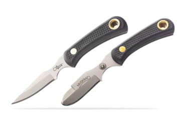 Image of Knives of Alaska Muskrat / Cub Bear Combo Fixed Blade Knives, 2.25in / 2.75in, CPM-S30V Stainless Steel, Round Point/Caping Blade, Santoprene, Black Handle, 00102FG